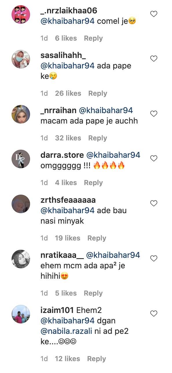 gara-gara komen emoji ‘love’, ramai peminat mula doakan jodoh khai bahar dan nabila razali