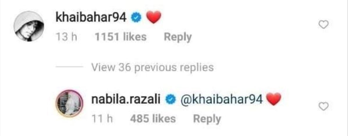 gara-gara komen emoji ‘love’, ramai peminat mula doakan jodoh khai bahar dan nabila razali