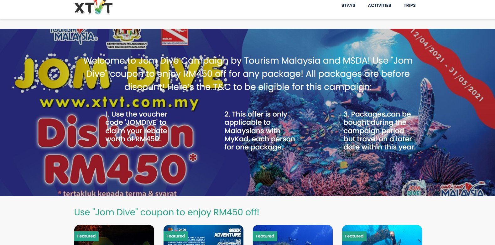 旅游局推广「一起去潜水」❗️派送1000个潜水配套+rm450折扣⚡️