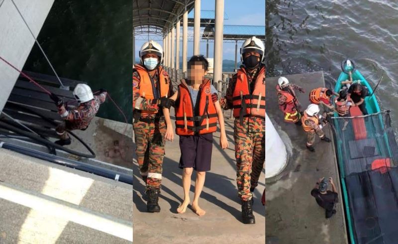 young boy stops passing vehicle to seek help after his mother jumped over the penang bridge
