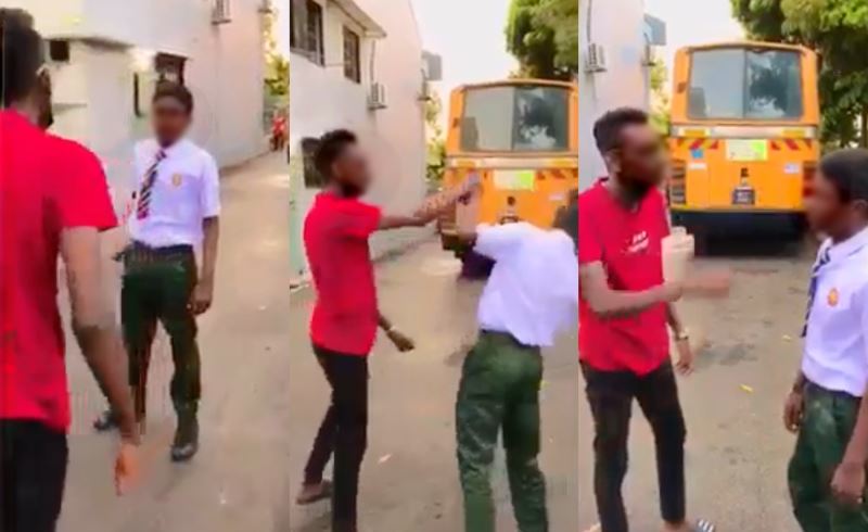 video of a group of teenagers hitting and threatening a school boy in johor went viral