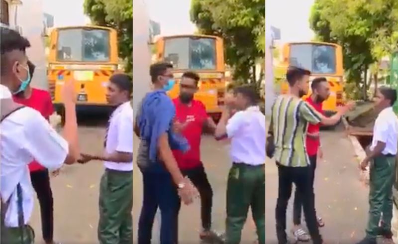 video of a group of teenagers hitting and threatening a school boy in johor went viral