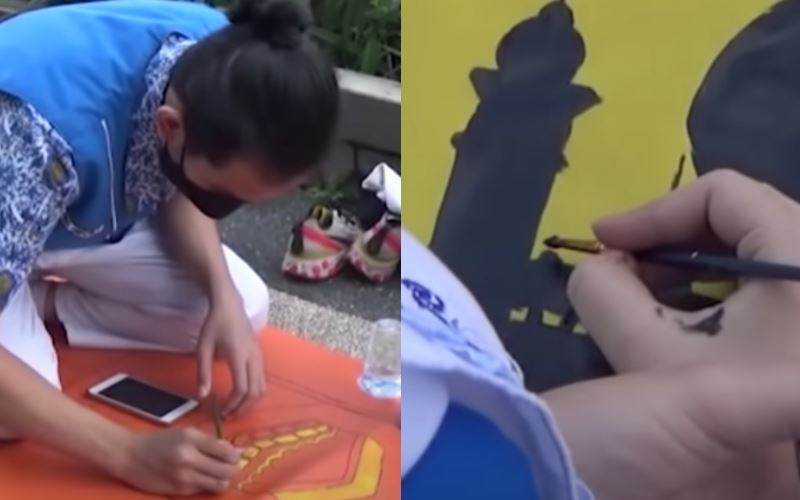 pelajar sekolah hasilkan sejadah anti-korona untuk kegunaan umat islam