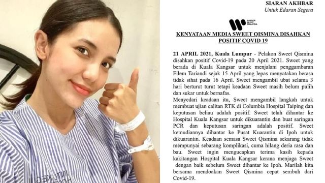 mula rasa tak sedap badan, sweet qismina positif covid-19