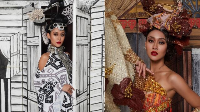 selit elemen tradisional, miss universe malaysia 2020 gayakan kostum tema ‘kampungku’