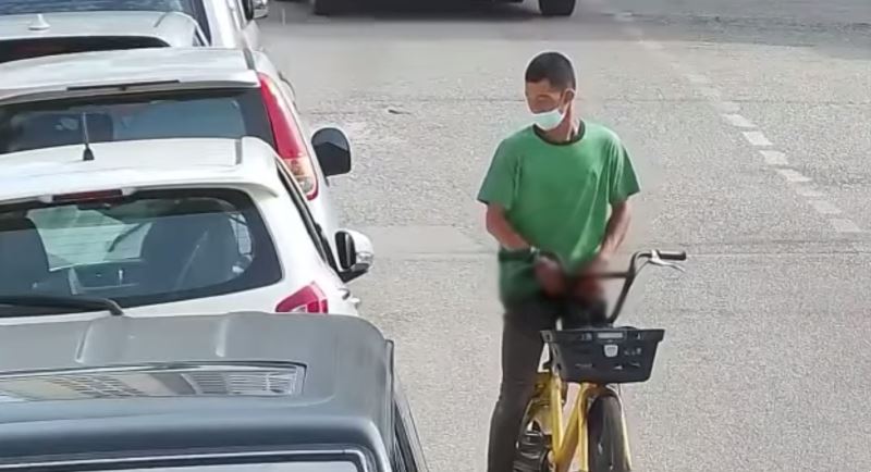 police looking for man caught on cctv flashing a woman in kelantan