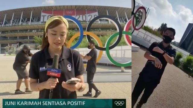 bikin pecah perut! wartawan astro arena tak fokus buat laporan, rakan selamba menari di belakang