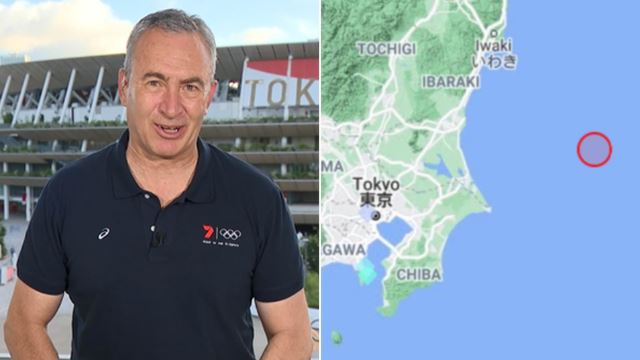 penyampai berita alami gempa saat bersiaran dari olimpik tokyo, namun tetap tenang tersenyum