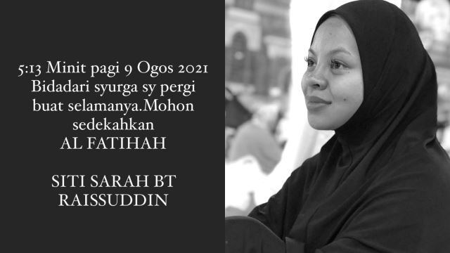 siti sarah meninggal dunia, peminat dan rakan artis zahir ucapan takziah