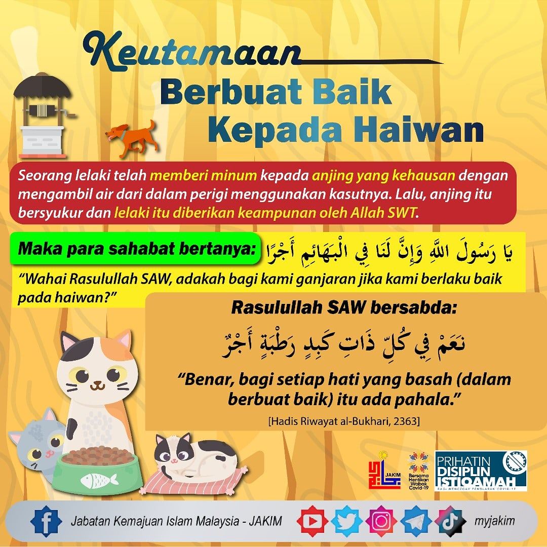 tuntutan berakhlak mulia, manfaat berbuat baik sesama insan termasuk haiwan