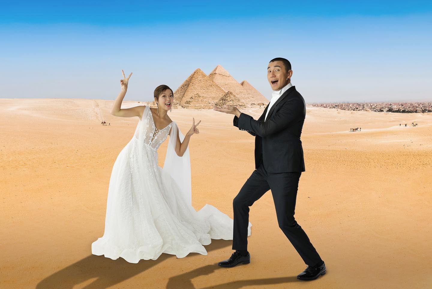 【多图】梁诺妍晒与洪永城的「外国婚照」庆祝结婚1个月❗️好盞鬼呢😍