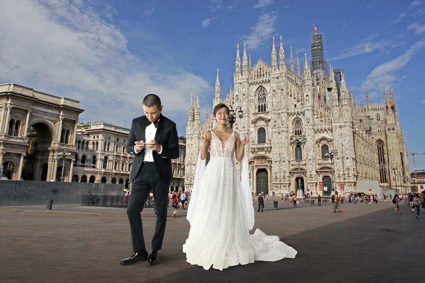 【多图】梁诺妍晒与洪永城的「外国婚照」庆祝结婚1个月❗️好盞鬼呢😍