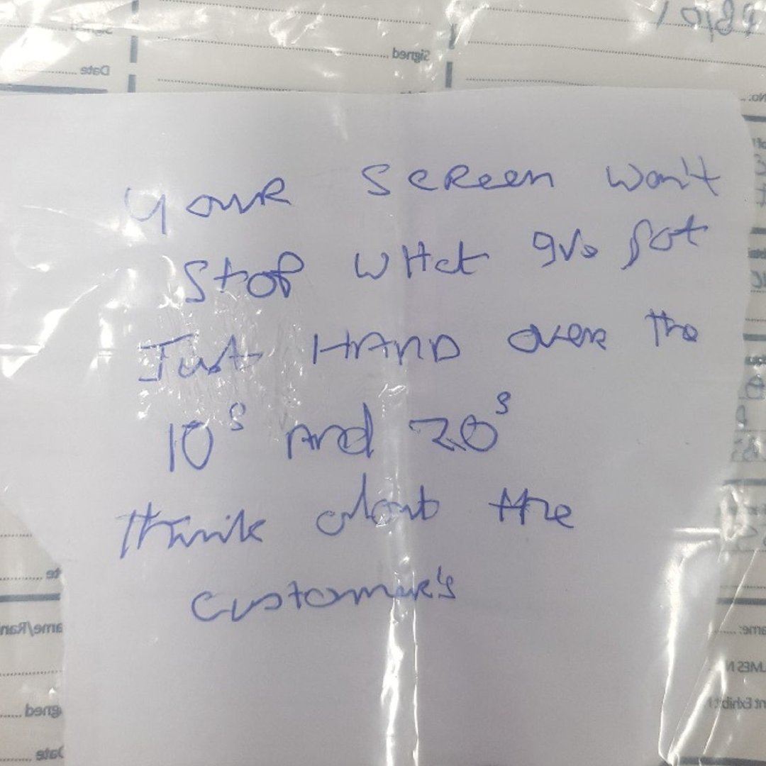 penyamun cuba merompak bank gagal akibat tulisannya terlalu buruk