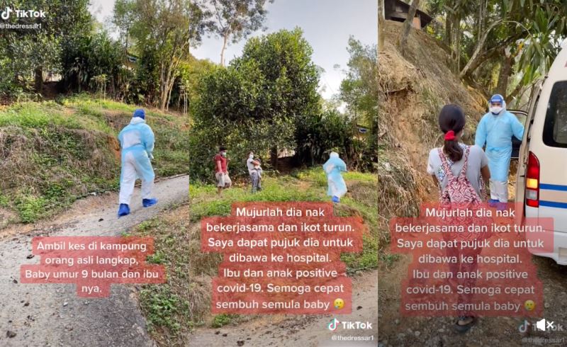 video of frontliner persuading orang asli mum to get treated for covid with her baby went viral