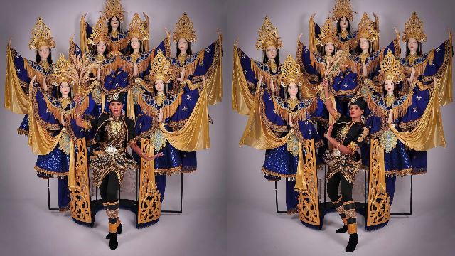 miss grand malaysia 2021 showcases ulek mayang as her national costume!