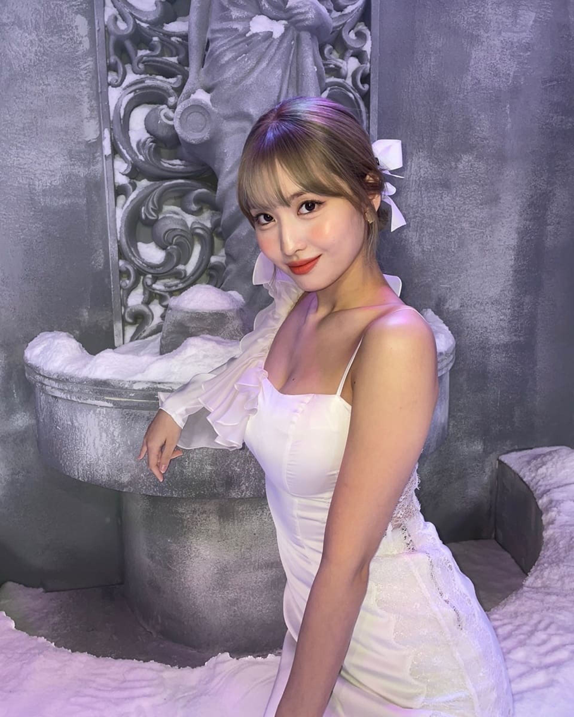 【多图】momo白色透视装好吸睛❗️粉丝大赞雪天使❄️