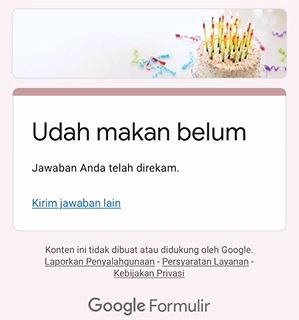 ibu zaman moden, tanya anak dah makan ke belum guna google form