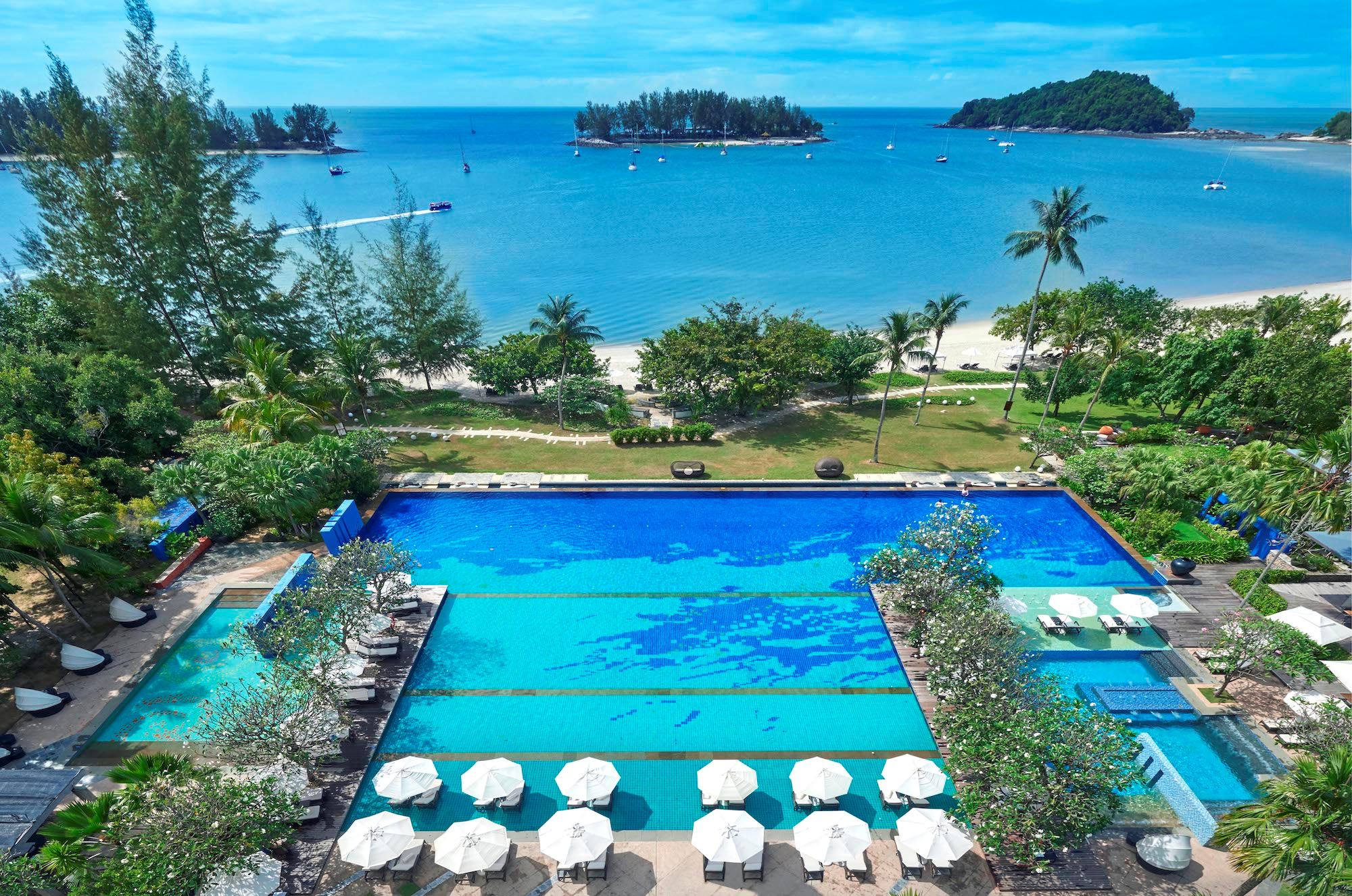 The Danna Langkawi large three-tiered infinity pool