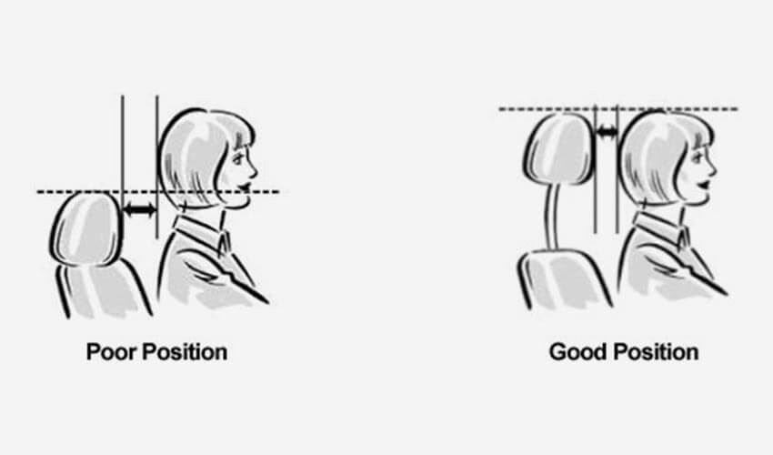 Adjust car seat headrest correct driving posture