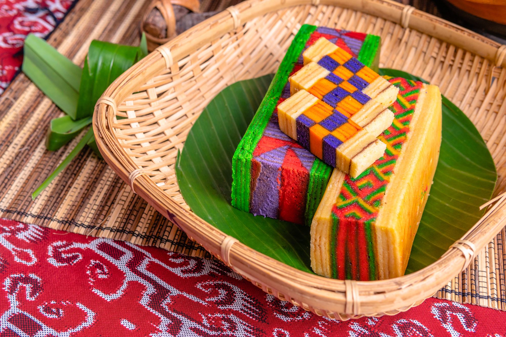 Sarawak food layered cake kek lapis