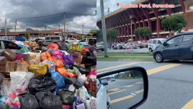 parkir stadium dipenuhi bantuan banjir, orang ramai prihatin bantu mangsa terkesan