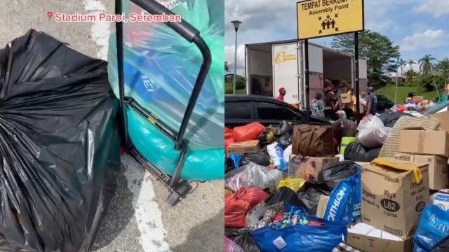 parkir stadium dipenuhi bantuan banjir, orang ramai prihatin bantu mangsa terkesan