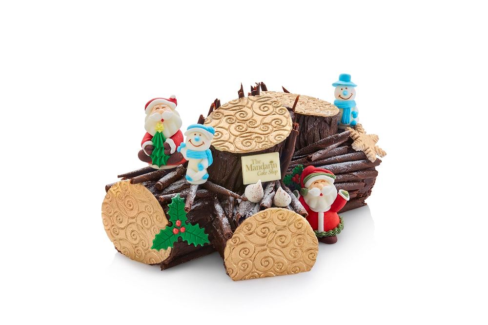 Mandarin Oriental Chocolate Butter Cream Yule Log Cake Christmas dessert