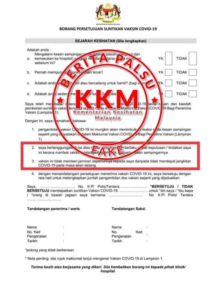awas borang palsu persetujuan suntikan vaksin covid-19 kini tular