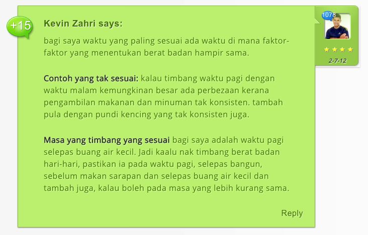 ada beza timbang berat badan pagi dan malam. jadi waktu yang sesuai bila?