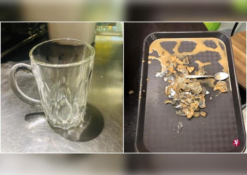 be careful drinking from glass mugs!