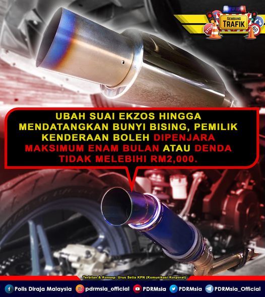 boleh kena penjara 6 bulan jika eksoz bunyi bising