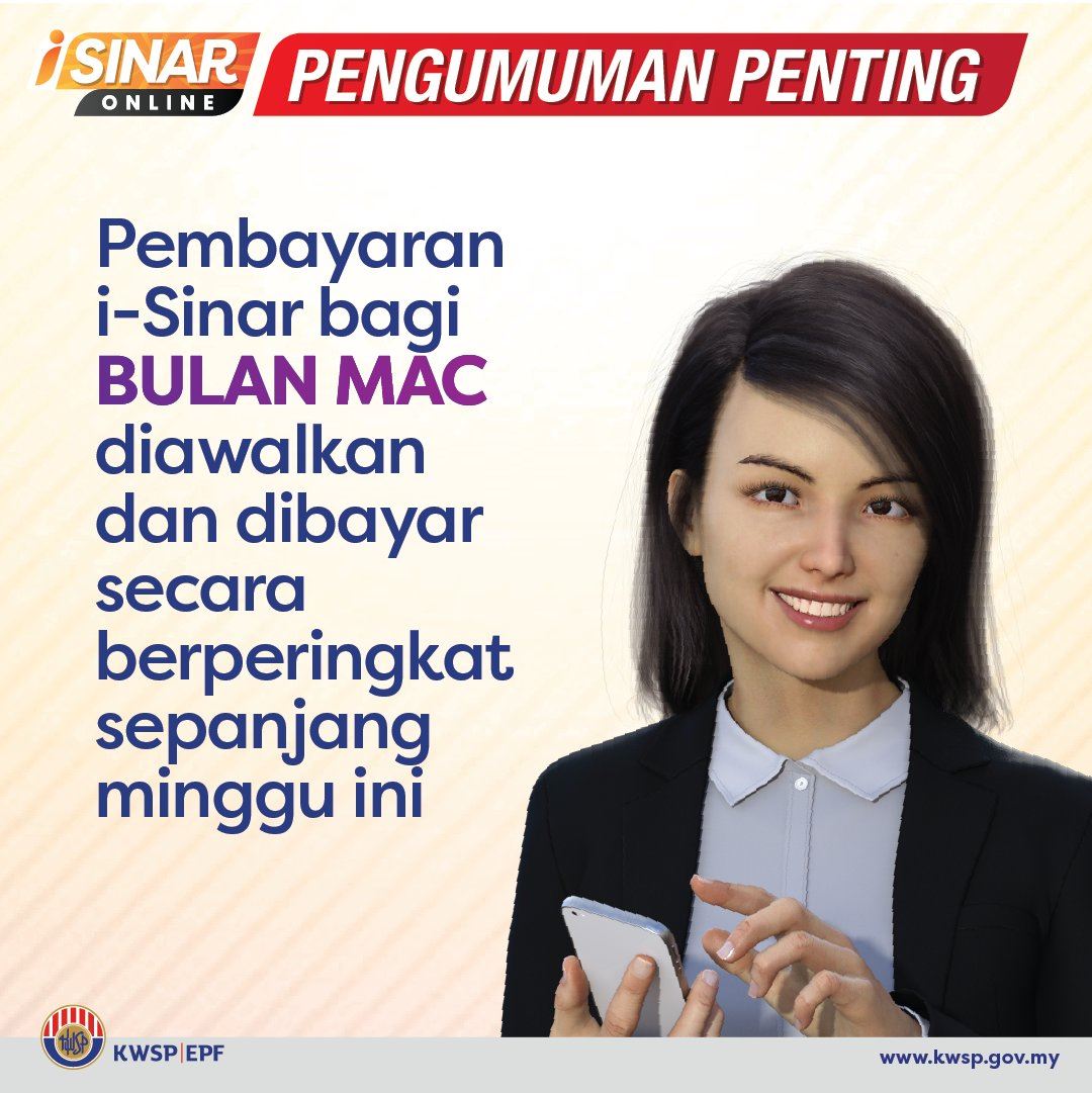 dibayar sepanjang minggu ni, pembayaran i-sinar bulan mac diawalkan