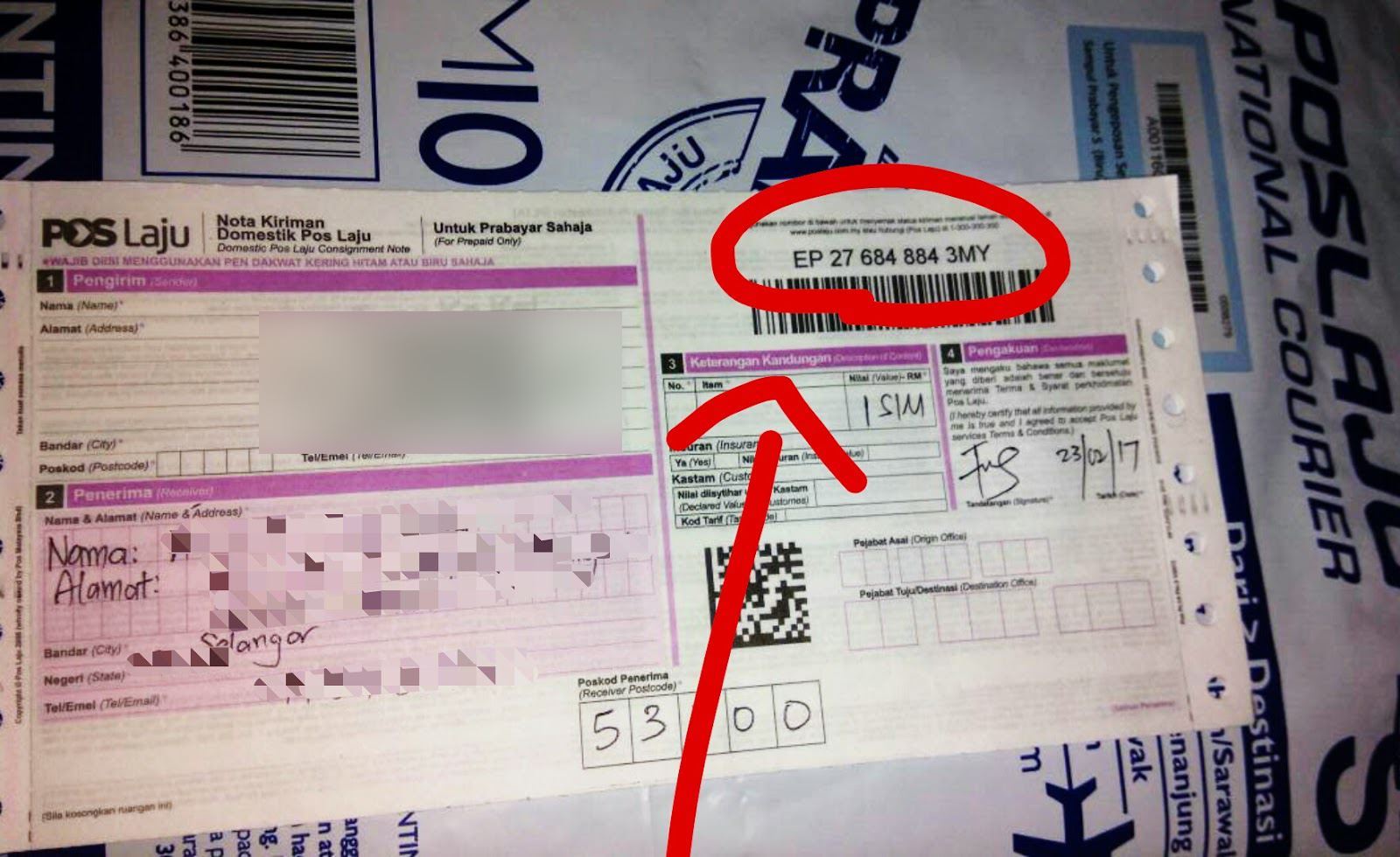 fahami 10 maksud status tracking number pos laju