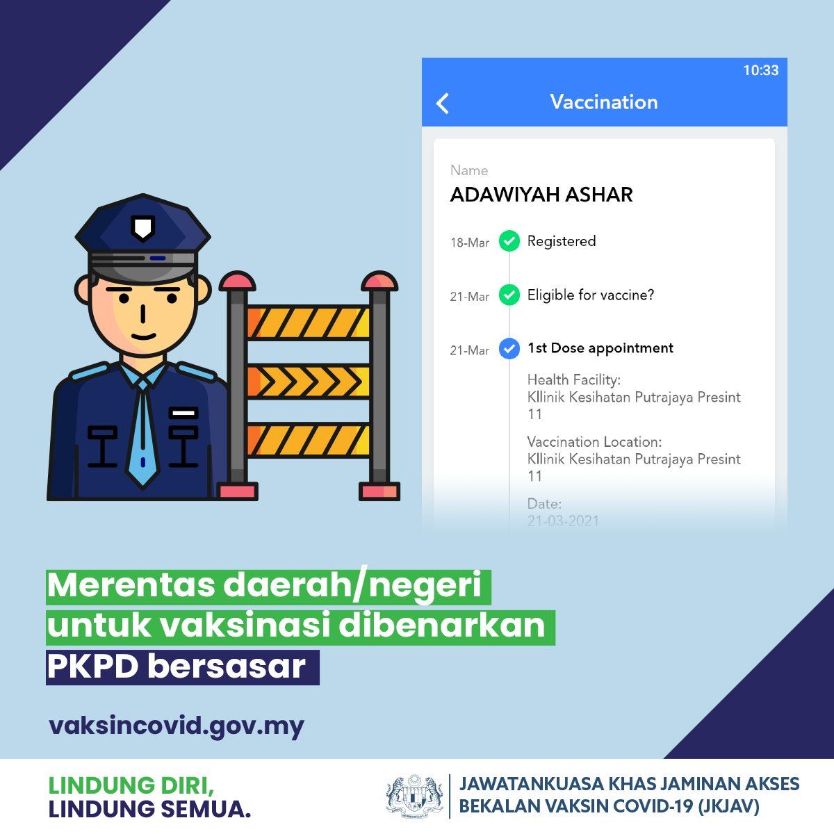 pkpd: jangan bimbang lalu roadblock untuk ambil vaksin