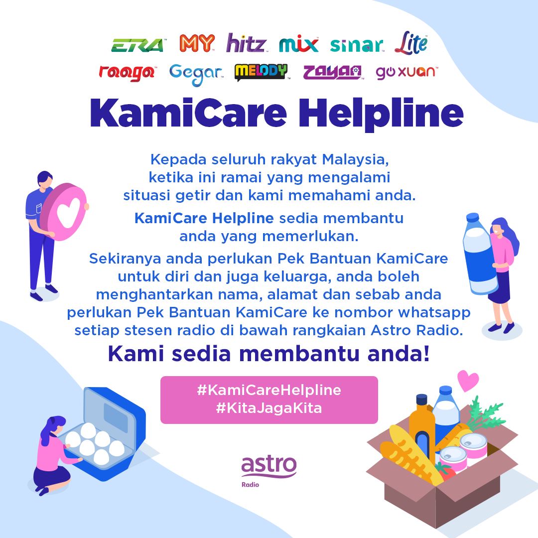 astro radio lancar kami care helpline, talian bantuan kepada rakyat malaysia terjejas