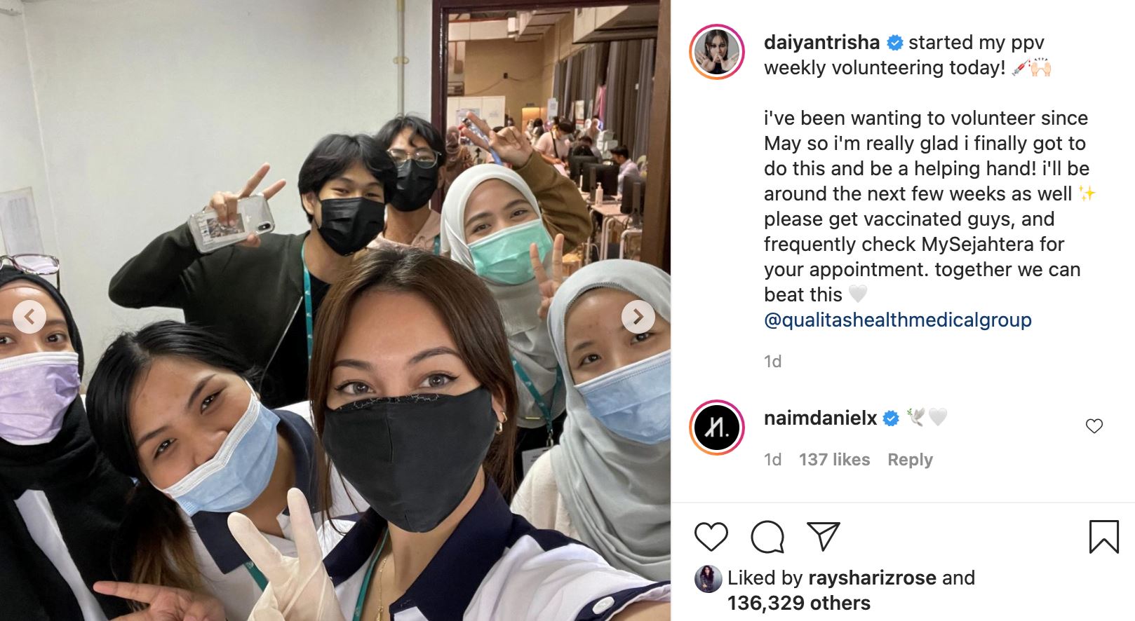 daiyan trisha mahu berbakti kepada masyarakat, jadi sukarelawan di ppv