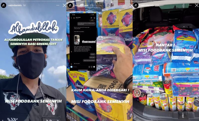 m’sian actor and singer naim daniel opens food bank at petrol station in semenyih