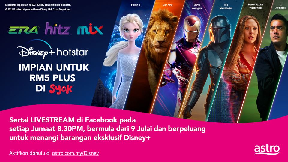 astro lancar siri live streaming sempena sebulan bersama disney+ hotstar