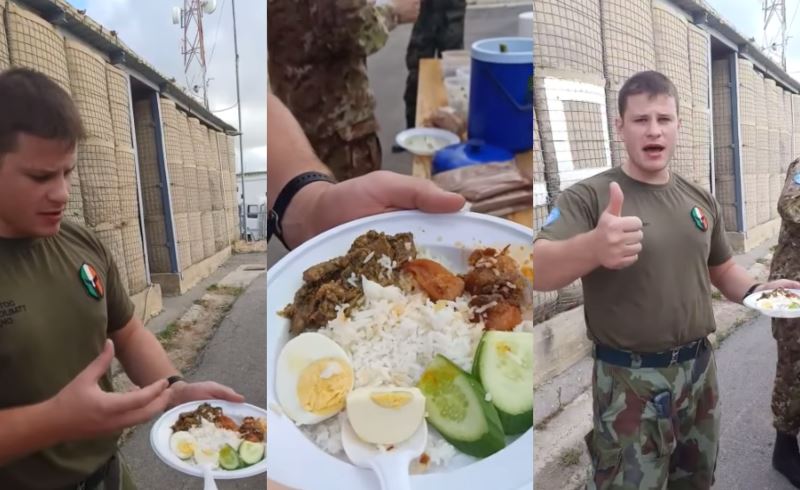 lebanese soldier describes nasi lemak as “mantap!”