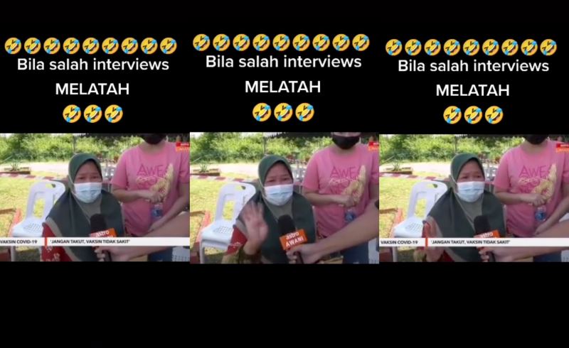video of mak cik “melatah” while asking people to go get vaccinated went viral!
