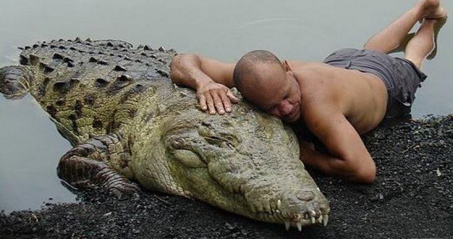 demi berkawan dengan buaya, lelaki ini sanggup tinggal isteri