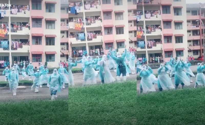 video of frontliners dancing and entertaining residents at emco area goes viral!