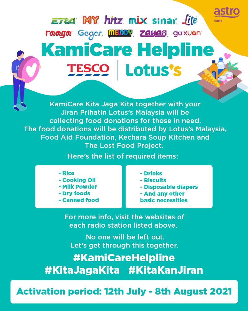 astro radio extends ‘kamicare helpline’ charity drive