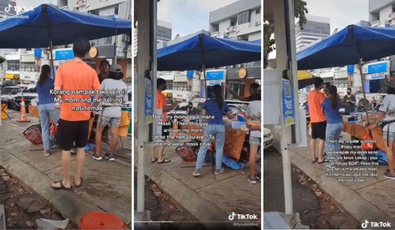 abusive nasi lemak customer who refused to wear a face mask arrested by police