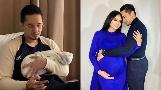 nazrief nazri timang cahaya mata lelaki, syukur dapat teman isteri ketika bersalin