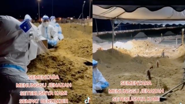 netizen sebak dengar ‘frontliner’ takbir raya tepi pusara sementara menunggu kebumi jenazah covid-19