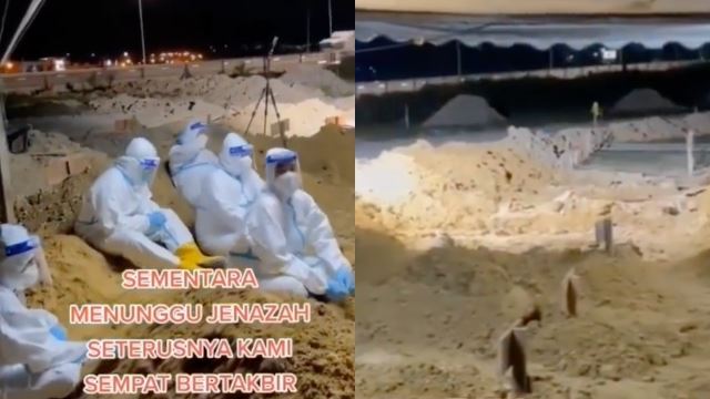 netizen sebak dengar ‘frontliner’ takbir raya tepi pusara sementara menunggu kebumi jenazah covid-19
