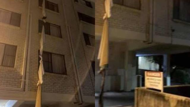 lelaki guna cara ‘rapunzel’ cuba lari dari bilik kuarantin, ikat cadar di tingkat 5