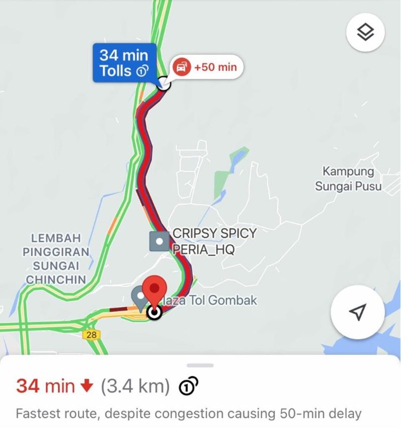 heavy traffic at gombak, sungai besi tolls a day before total lockdown