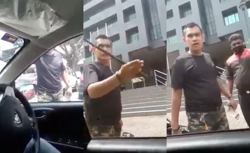 motorcyclist goes into road rage and threatens a teenager with an iron rod